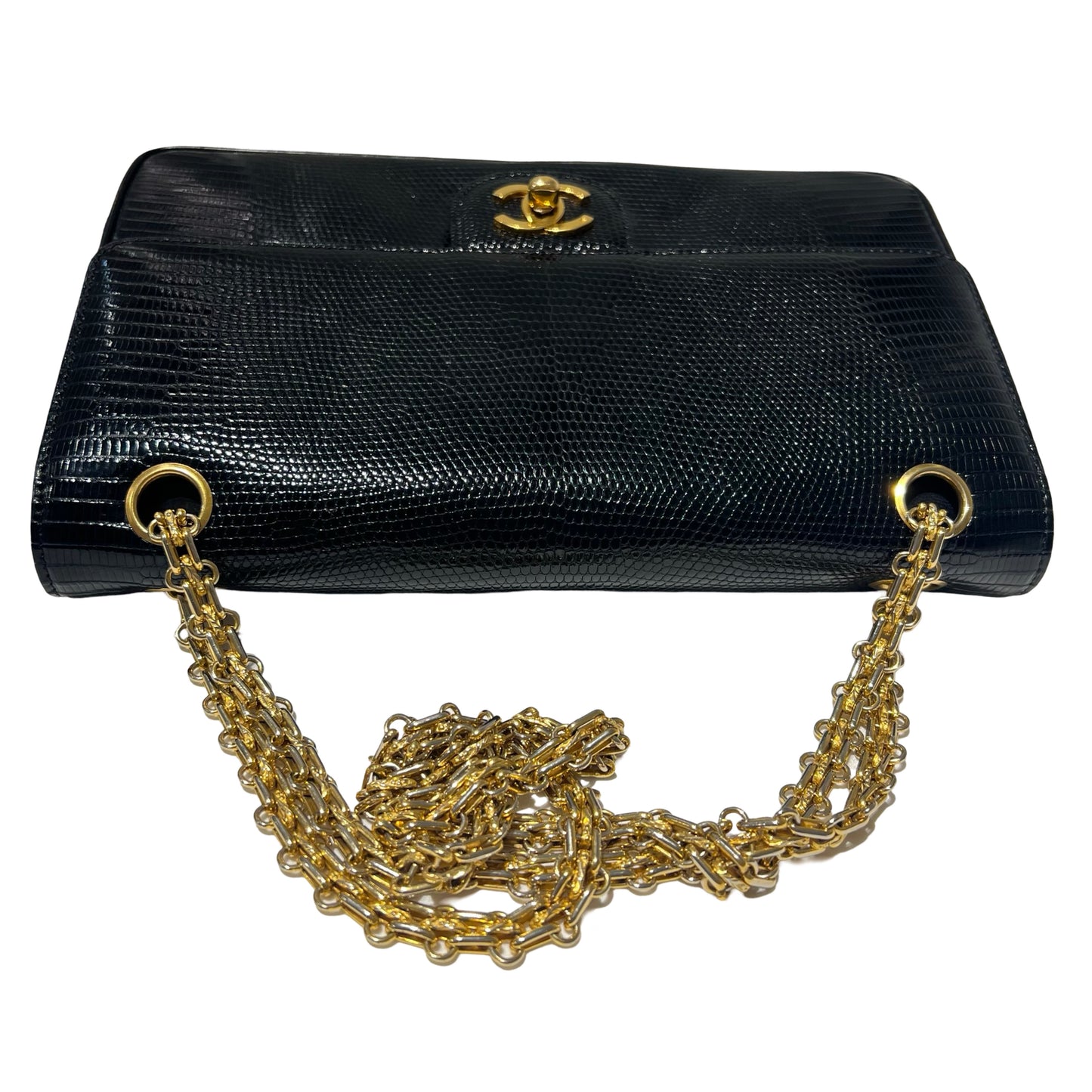 Lizard skin Classic Double Flap 25 Chain Shoulder Bag [101564]