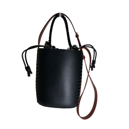 Used CHLOE Leather Gate Bucket Bag Bucket Bag White Brown Black
