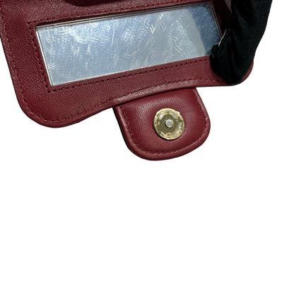 Used CHANEL Lambskin Leather Mini Handle Mini Bag GHW Red