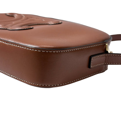 CELINE Smooth Calfskin Triomphe Hobo Camera Bag Brown