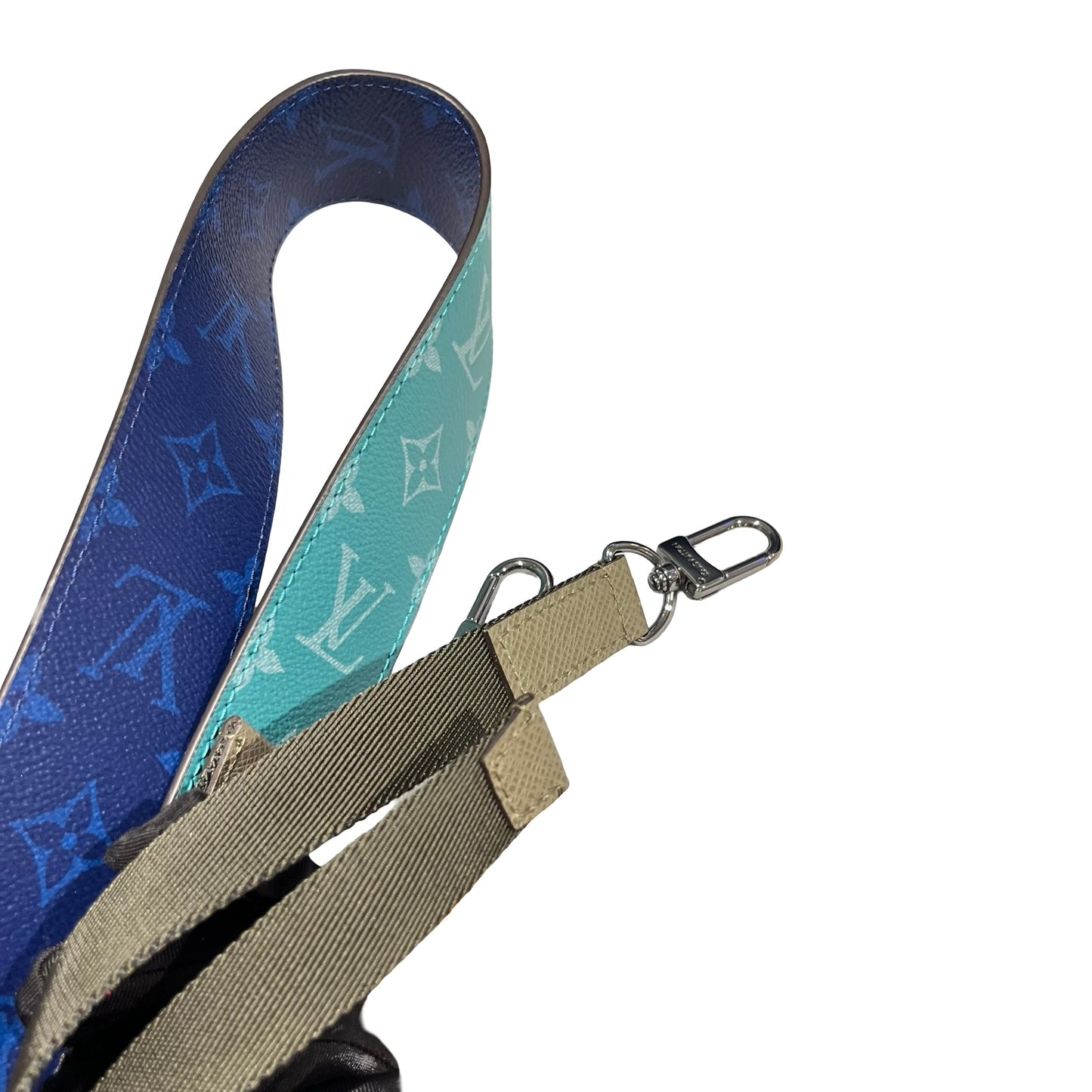 Used LOUIS VUITTON Monogram Keepall Bandoulière Travel Bag Blue Khaki Red Turquoise