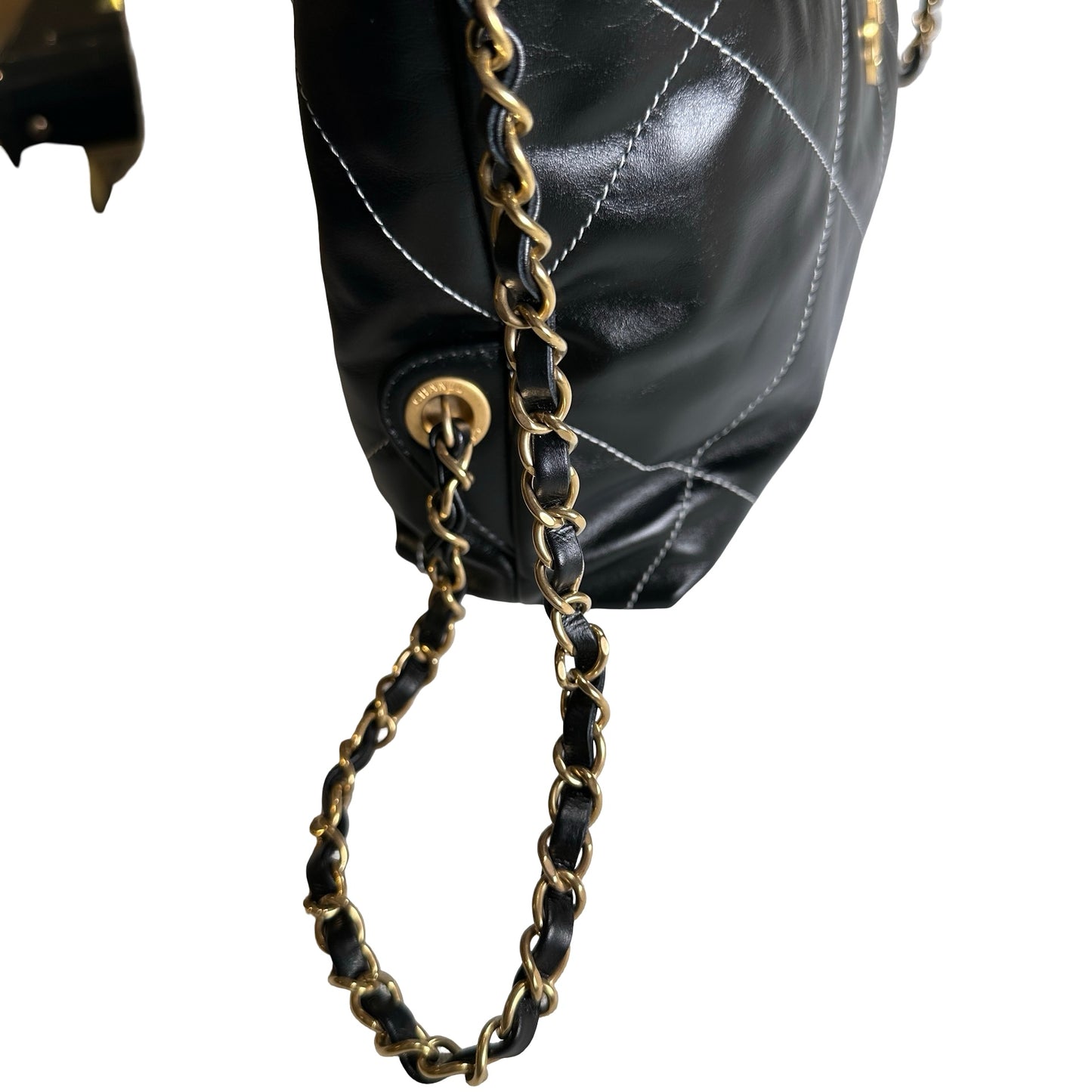 Used CHANEL Lambskin 22 Backpack Backpack Black GHW