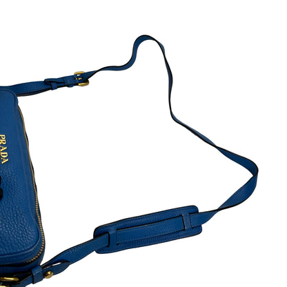Used PRADA Vitello Phenix Leather Vittelo Phenix Camera Bag Camera Bag Blue