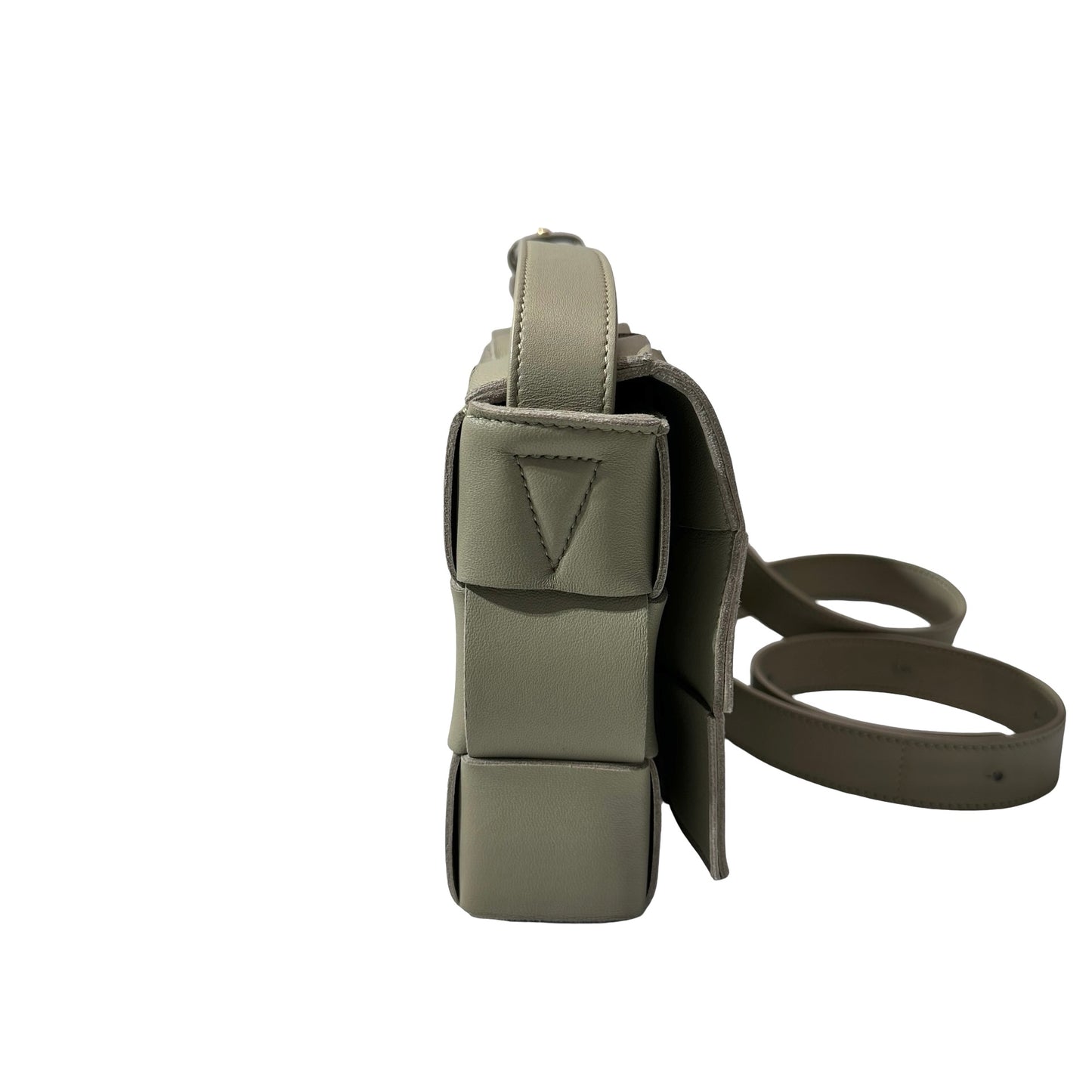 Used BOTTEGA VENETA Intrecciato Leather Cassette Shoulder Bag Green