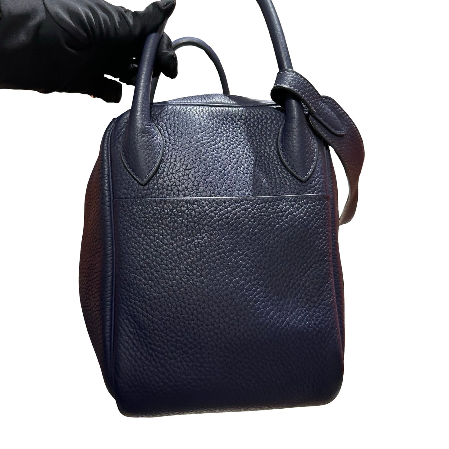 Used HERMÈS Lindy 30 Shoulder Bag Navy Blue GHW