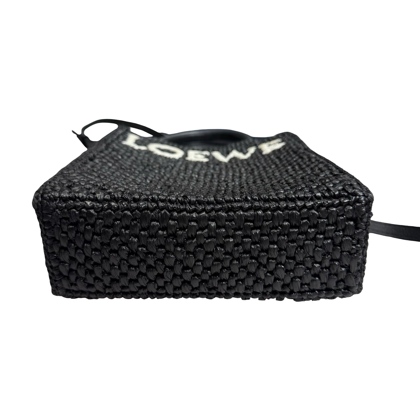 Used LOEWE RAFFIA TOTE Cross Body Bag Black