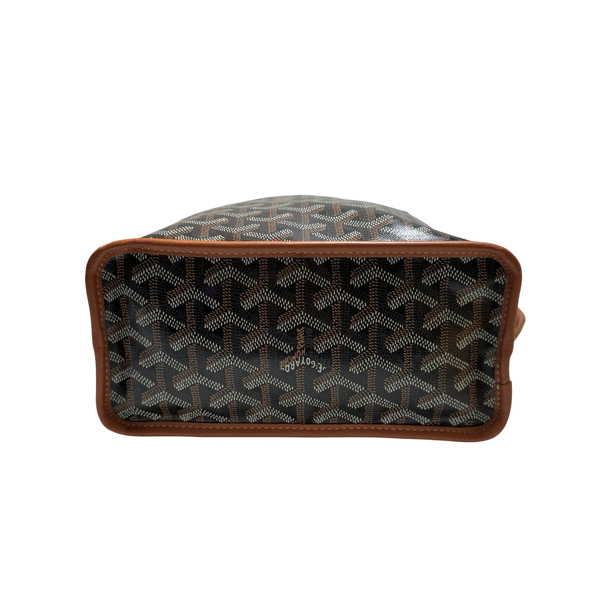 Used GOYARD Goyardine Hobo Tote Bag Black Brown