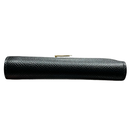 Used HERMÈS Epsom Leather Bearn Wallet Black GHW