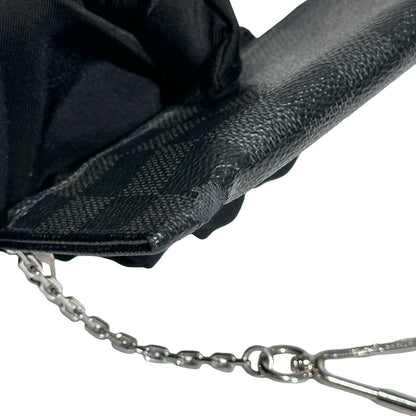 Used LOUIS VUITTON Damier Ebene Canvas KEY POUCH Pouch Black