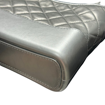 Used CHANEL Quilted Smooth Leather Gabrielle Shoulder Bag Silver GHW