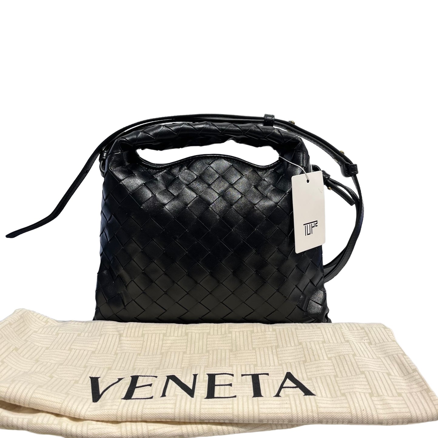 Used BOTTEGA VENETA Intrecciato Mini Wallace Shoulder Bag Black