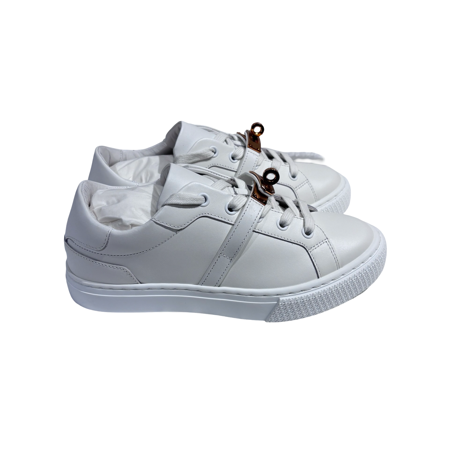 HERMES WHITE ROSE GHW DAY SNEAKERS [3000223]