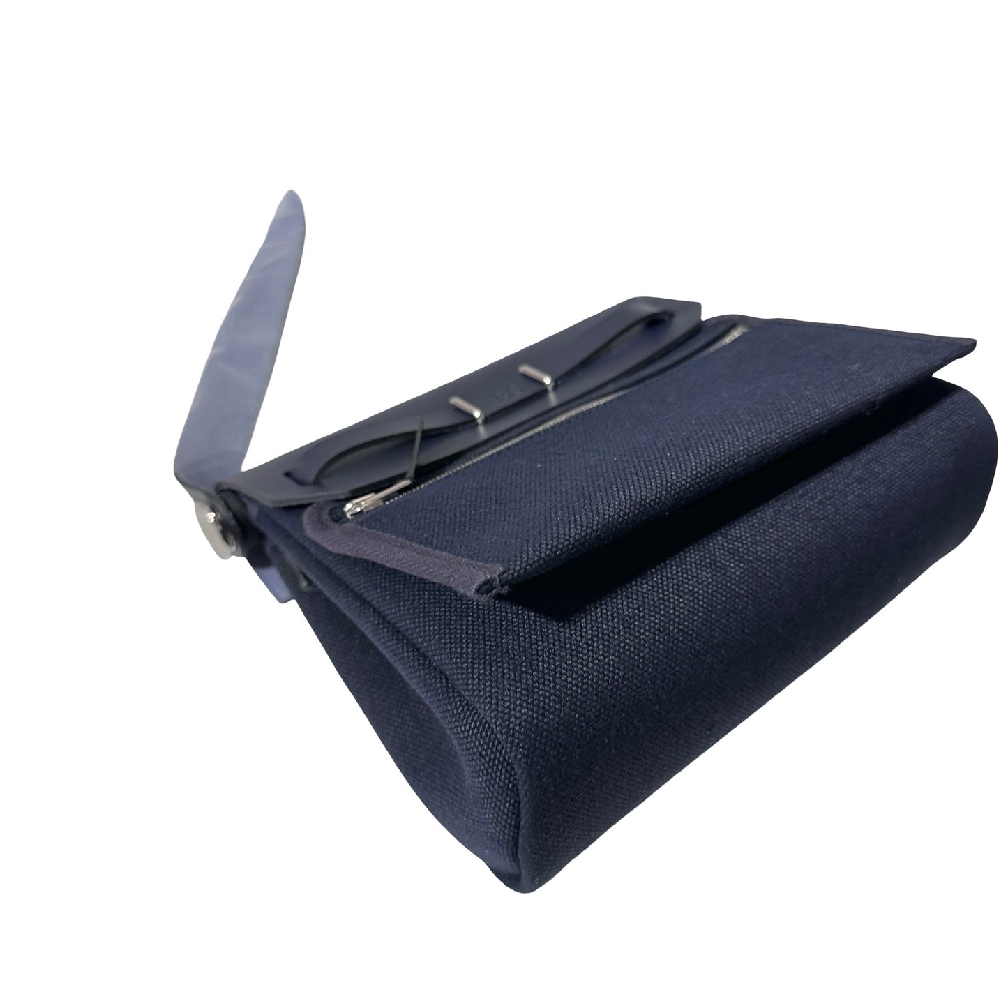 Used HERMÈS Canvas Mini Herbag Cross Body Bag Black PHW