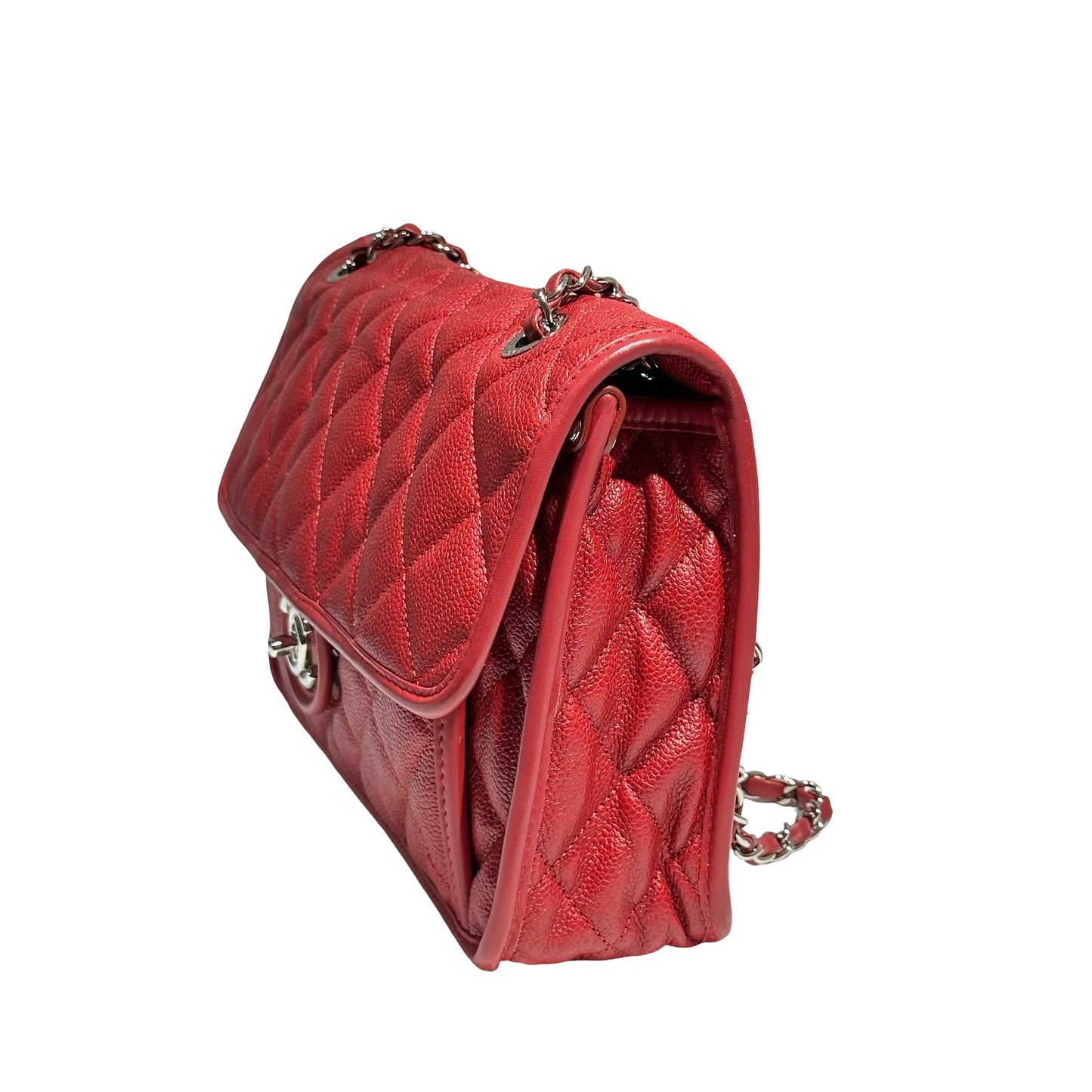 CHANEL CHAIN SHOULDER BAG RED CAVIAR SKIN PHW [3001111]