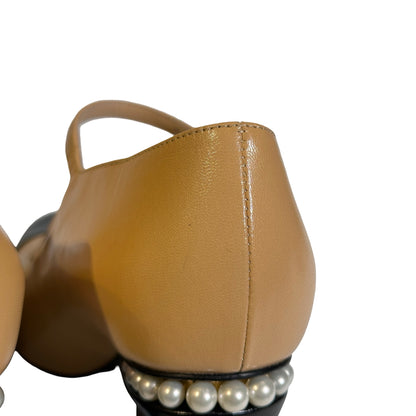 Used Chanel Shiny Lambskin Heels GHW Yellow