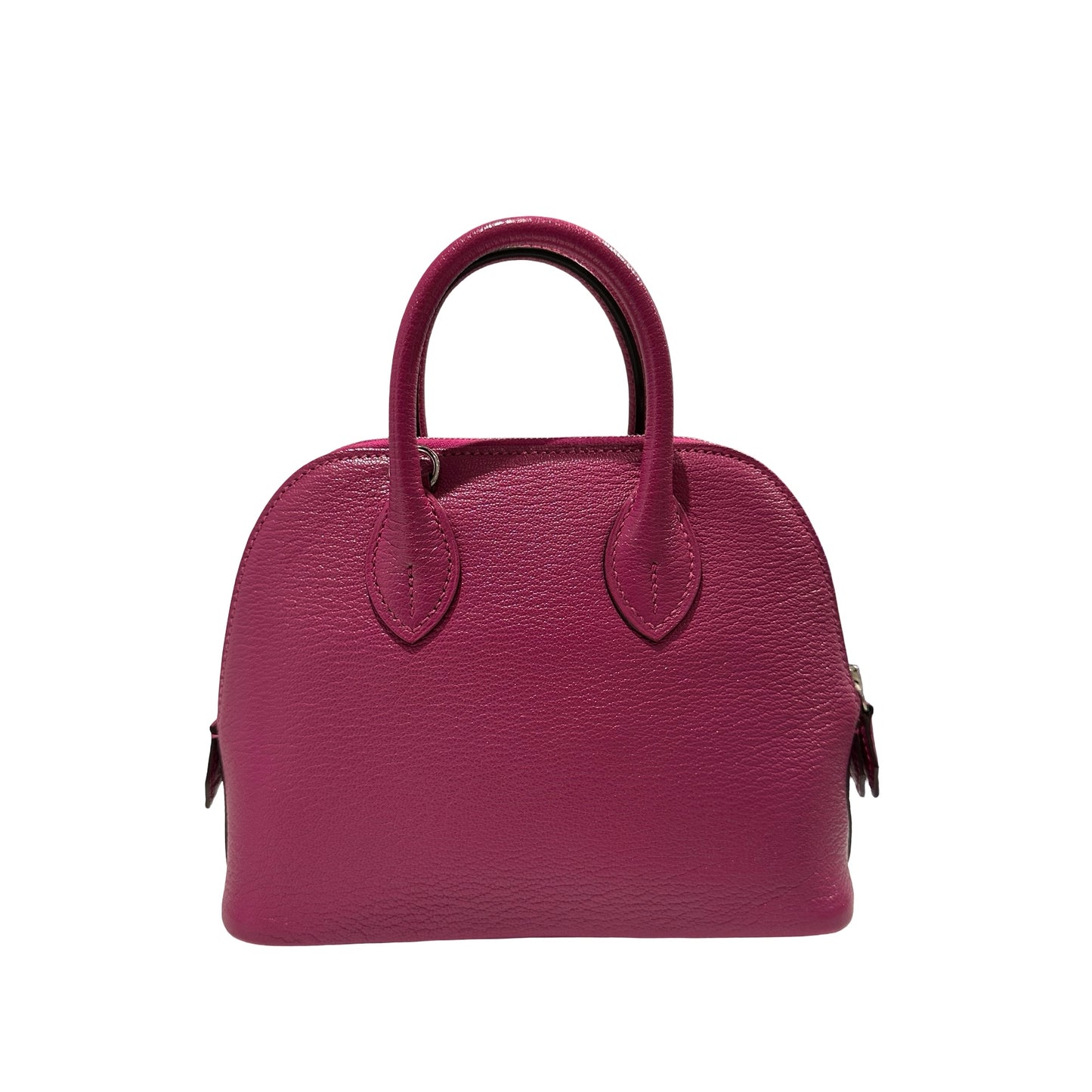 Used HERMES Chevre Mini Bolide Handbag L3 Rose Purple PHW