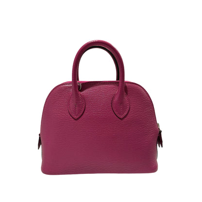 Used HERMES Chevre Mini Bolide Handbag L3 Rose Purple PHW