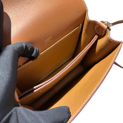 Used HERMÈS Evercolor leather MINI ROULIS Cross Body Bag GHW Gold