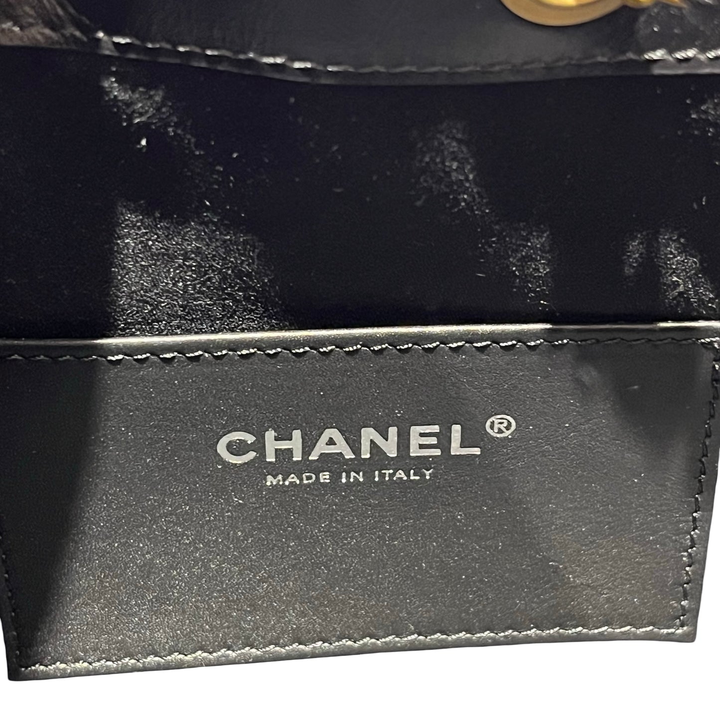 Used CHANEL Calfskin Leather Mini 25 Shoulder Bag Black GHW