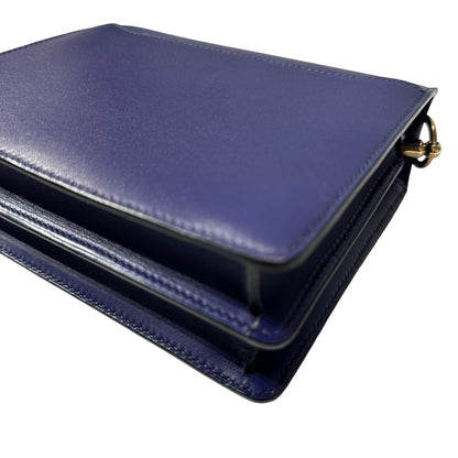 Used HERMÈS Allegro Calfskin MINI ROULIS Shoulder Bag M3 Bleu Encre GHW