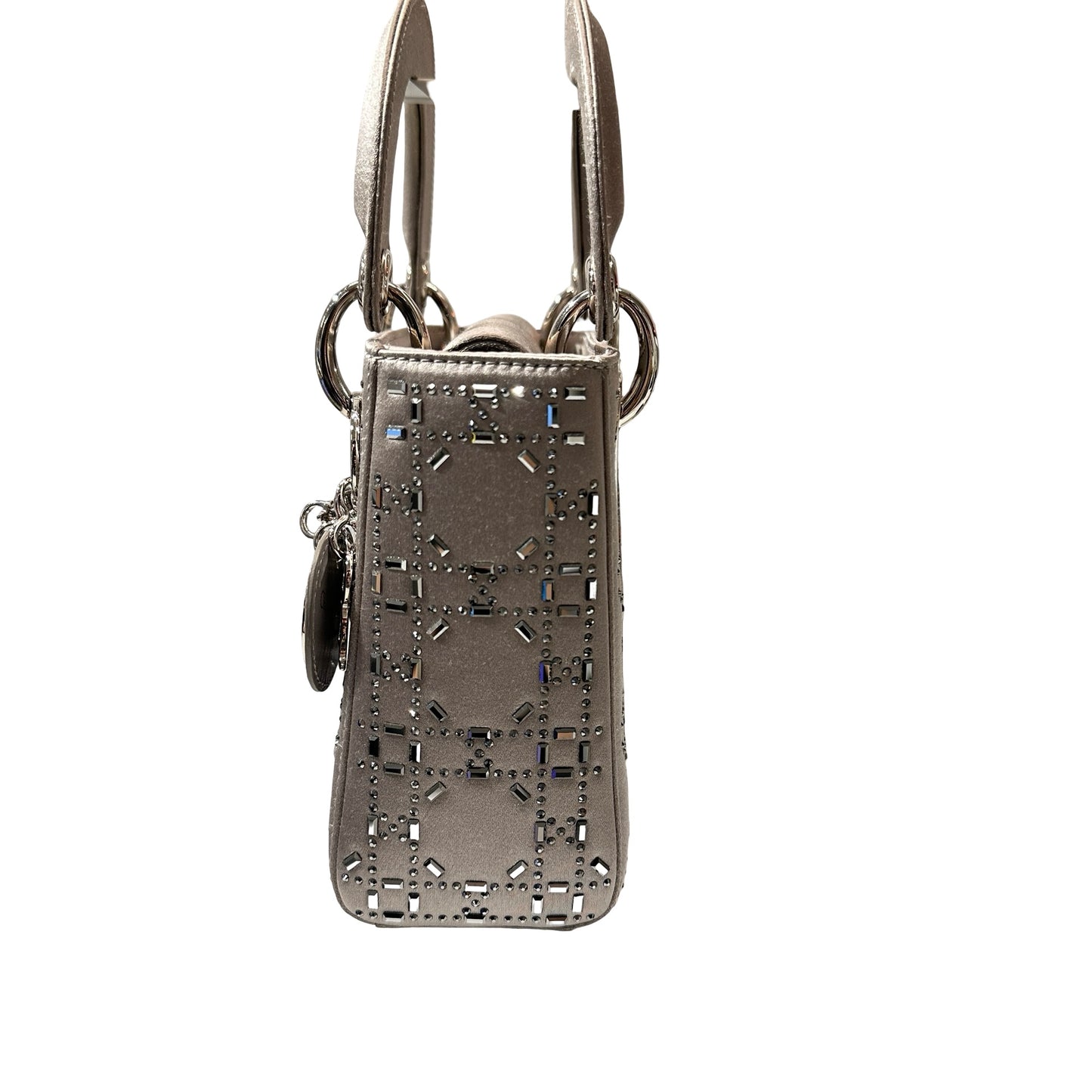 Used DIOR Mini Lady Dior Handbag Silver