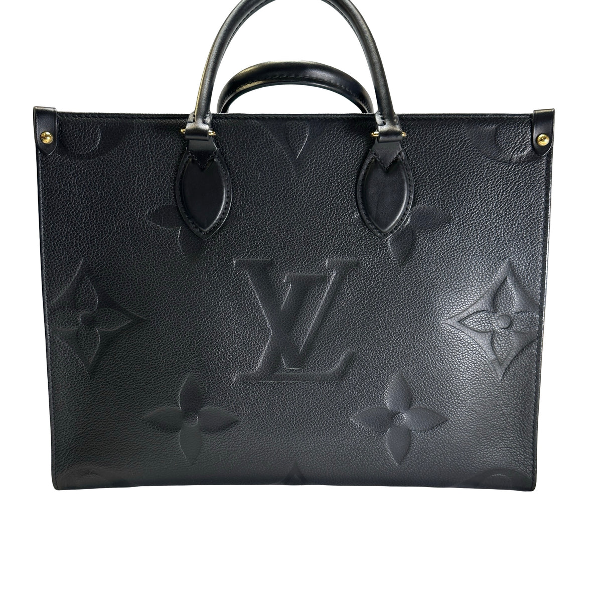 Used LOUIS VUITTON Monogram Empreinte On The Go MM Tote Bag Black GHW