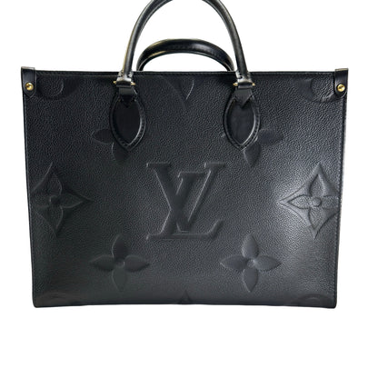 Used LOUIS VUITTON Monogram Empreinte On The Go MM Tote Bag Black GHW