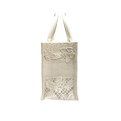 Used DIOR Book Tote Handbag White