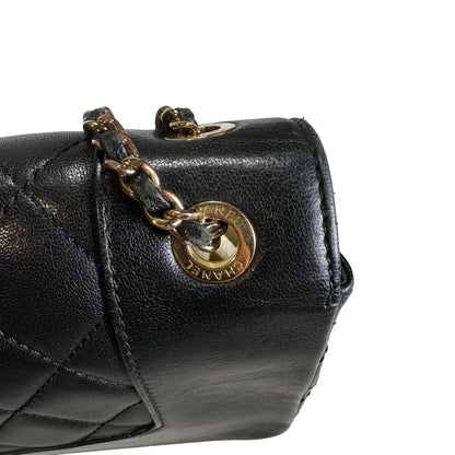 Used CHANEL Quilted Caviar Diana Flap Chain Shoulder Bag Black GHW
