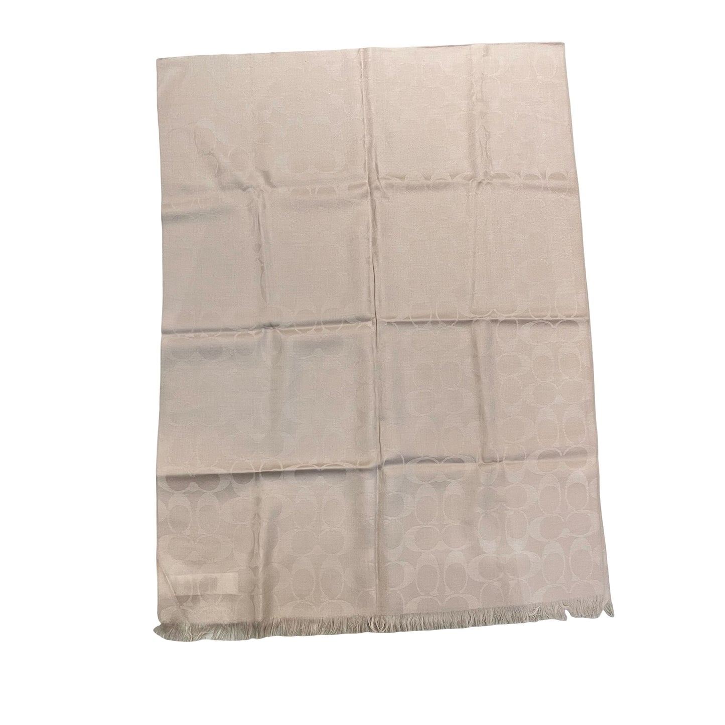 Used COACH Wool Silk Used Coach Wool Silk Rectangular Long Scarf Scarf Beige