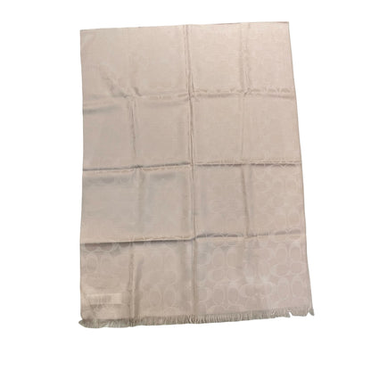 Used COACH Wool Silk Used Coach Wool Silk Rectangular Long Scarf Scarf Beige