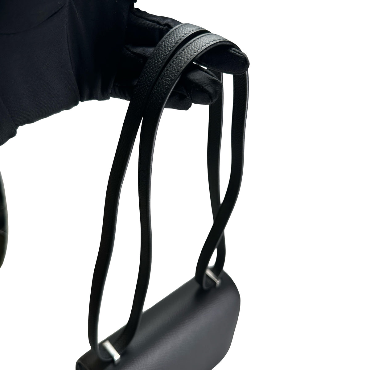 Brand New HERMES Epsom Constance Crossbody Bag Black Silver