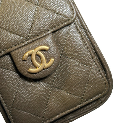 Used CHANEL Caviar Quilted Hobo Bag Hobo Bag Brown GHW