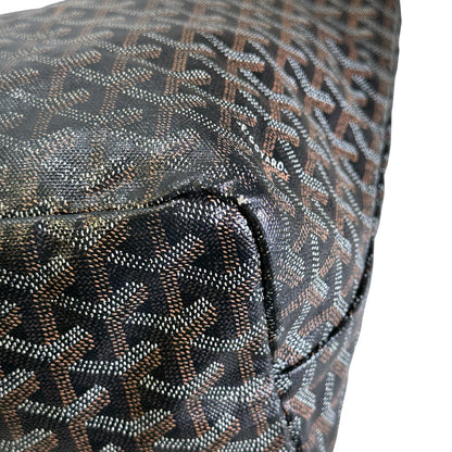 Used GOYARD Goyardine Saint Louis Tote Bag Black GHW