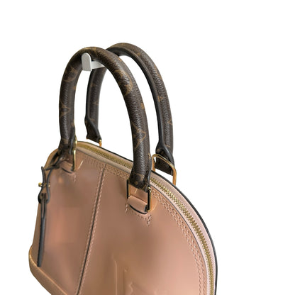 Used LOUIS VUITTON Monogram Vernis Alma Handbag Rose Velours Brown
