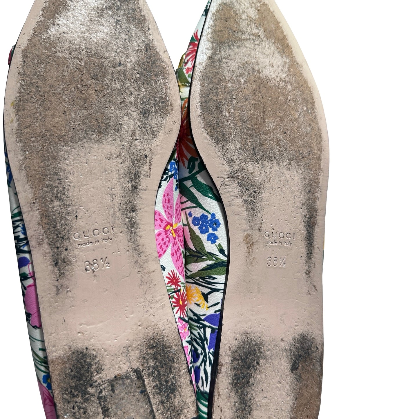 Used GUCCI Shoes Pink Yellow Green