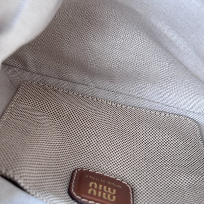 MIU MIU Canvas Ivy Mini Bag Beige
