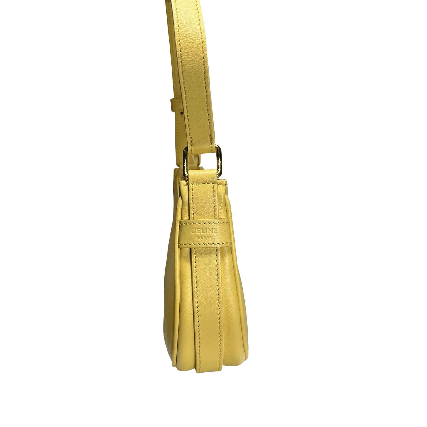 Used CELINE Leather Ava Shoulder Bag Yellow