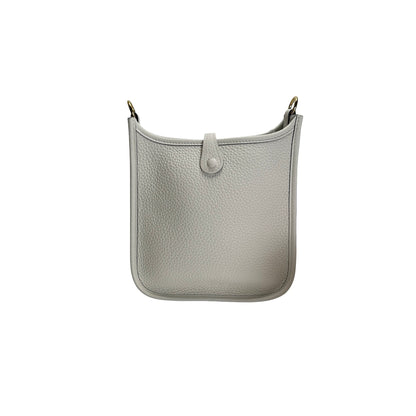 Used HERMES Clemence Evelyne Crossbody Bag White