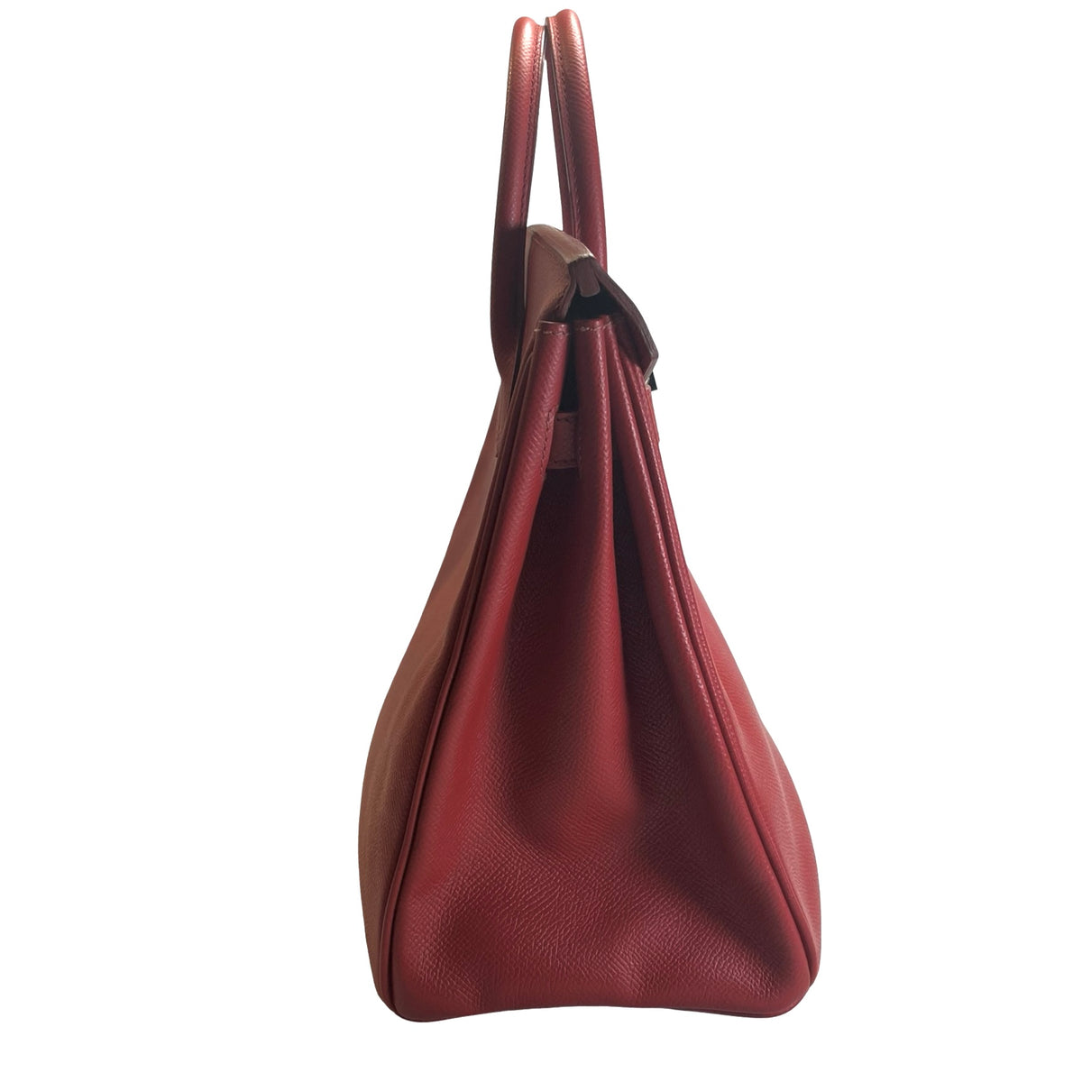 Used HERMES Epsom HAC 28 Handbag Red PHW