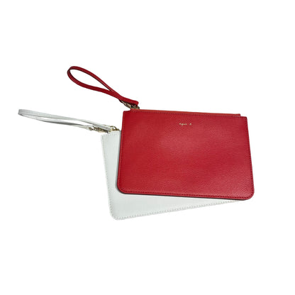 AGNES B. RED LEATHER POUCH [3000661]