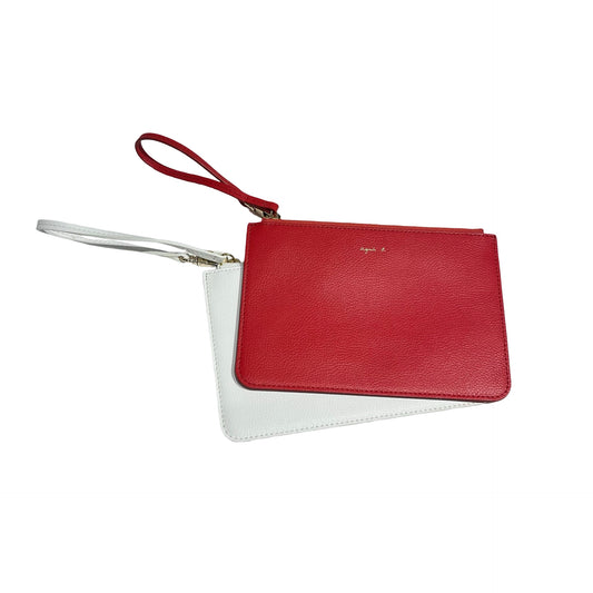 AGNES B. RED LEATHER POUCH [3000661]