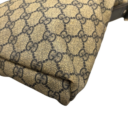 Used GUCCI Canvas Cross Body Bag Beige Navy