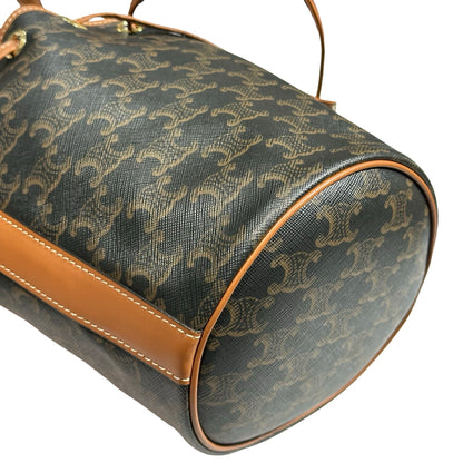 Used CÉLINE Canvas Bucket Cross Body Bag Brown GHW