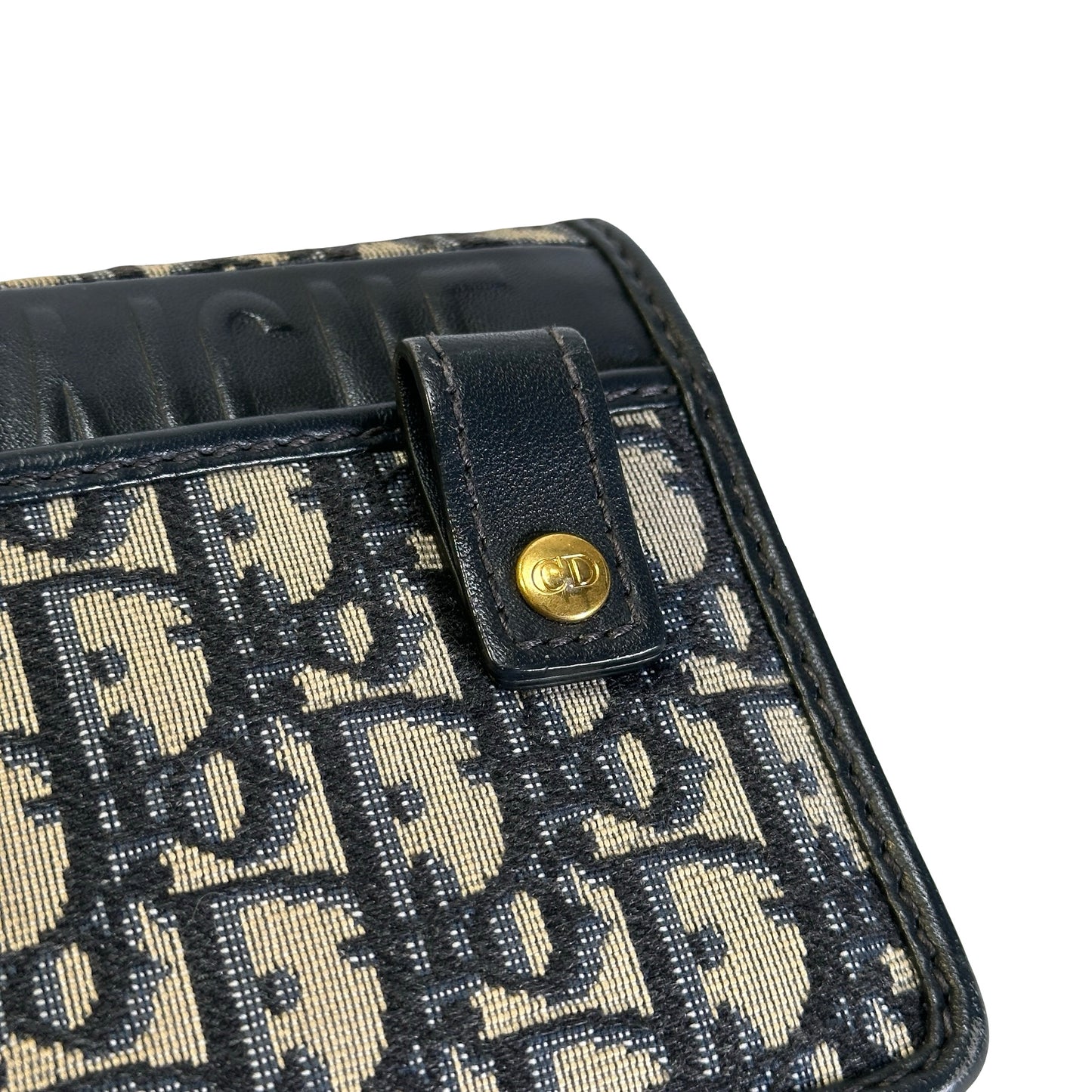 Used DIOR Dior Oblique Oblique Cross body bag Blue Beige Black GHW