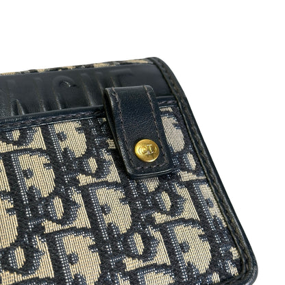 Used DIOR Dior Oblique Oblique Cross body bag Blue Beige Black GHW