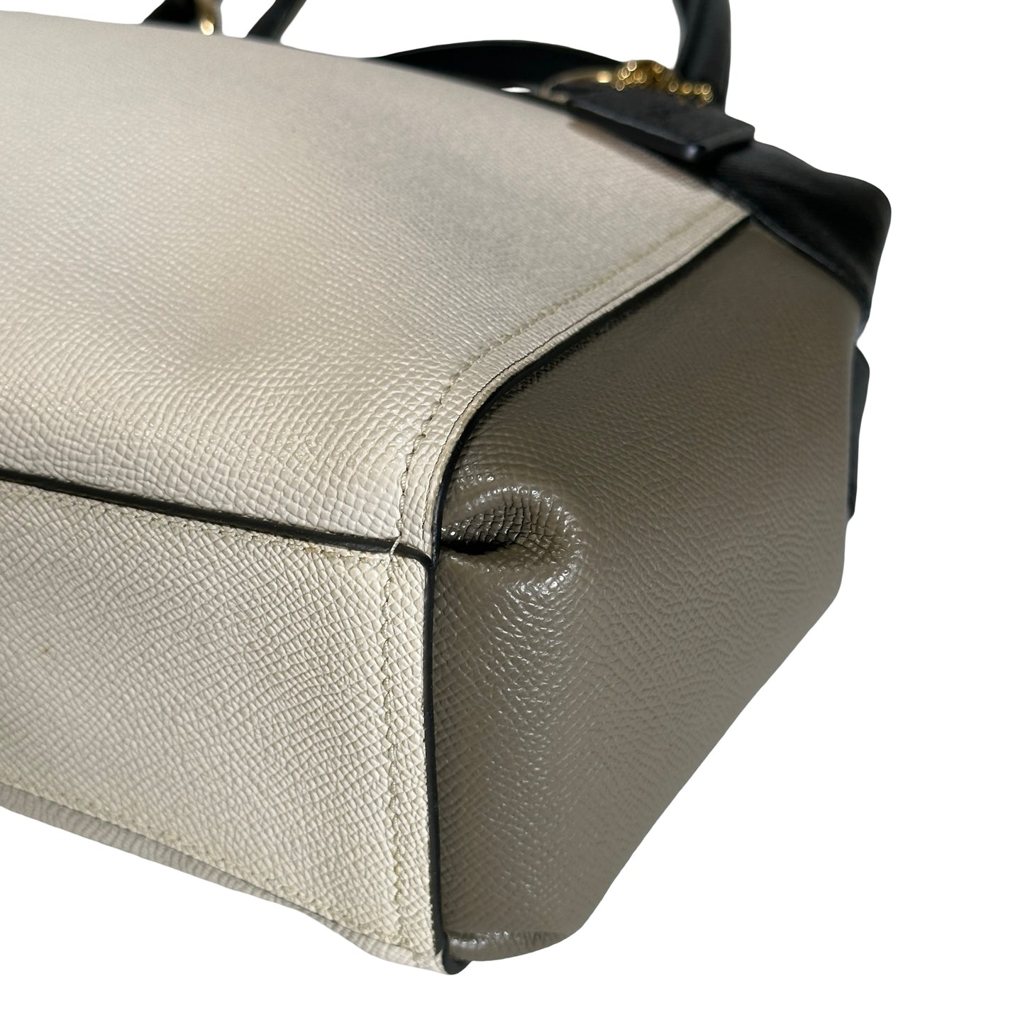 Used COACH Calfskin Two way shoulder bag Two Way Shoulder Bag Black White