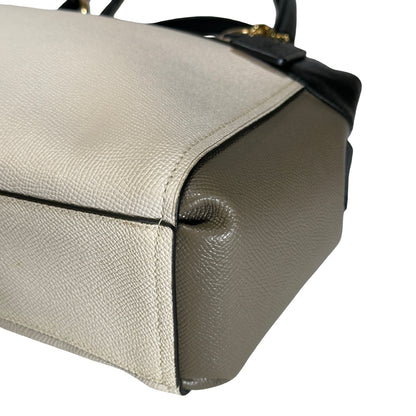 Used COACH Calfskin Two way shoulder bag Two Way Shoulder Bag Black White