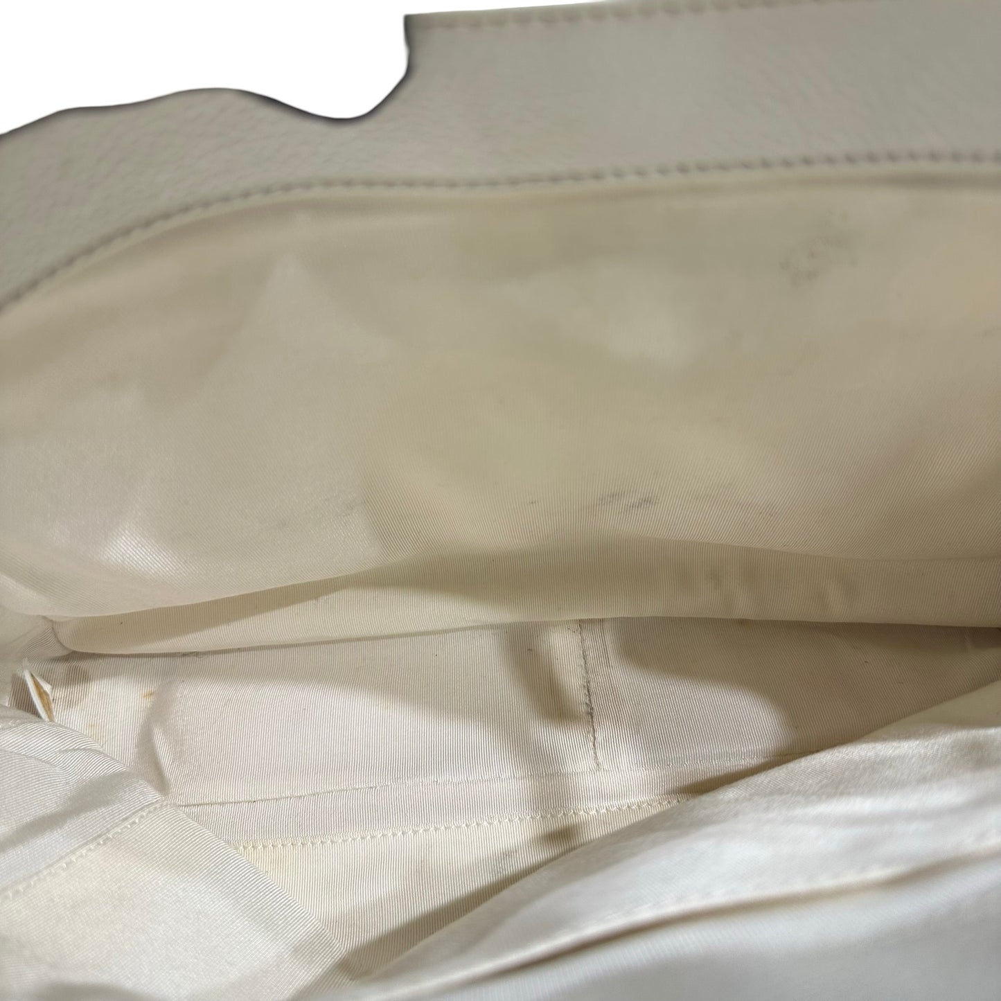 Used Chanel Calfskin Leather GST Shoulder Bag White