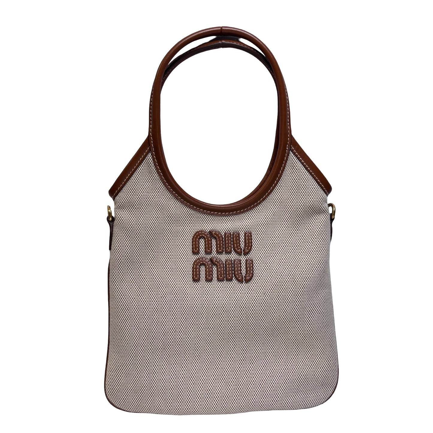 MIU MIU Canvas Ivy Mini Bag Beige